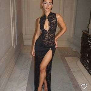 Elegant Black Lace Evening Dress US 4